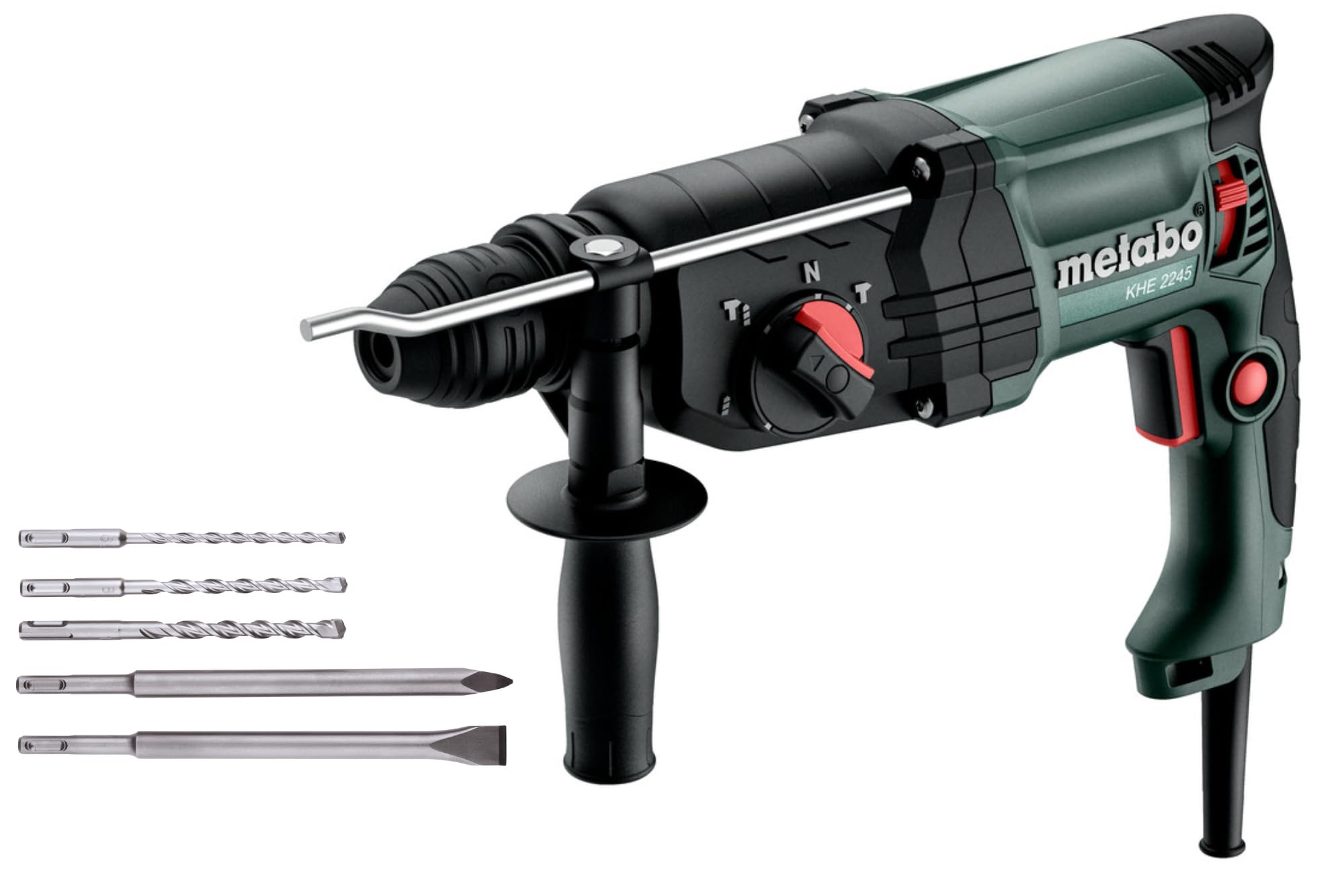 Metabo KHE 2245, marteau combiné SDS-plus, set avec forets et burins