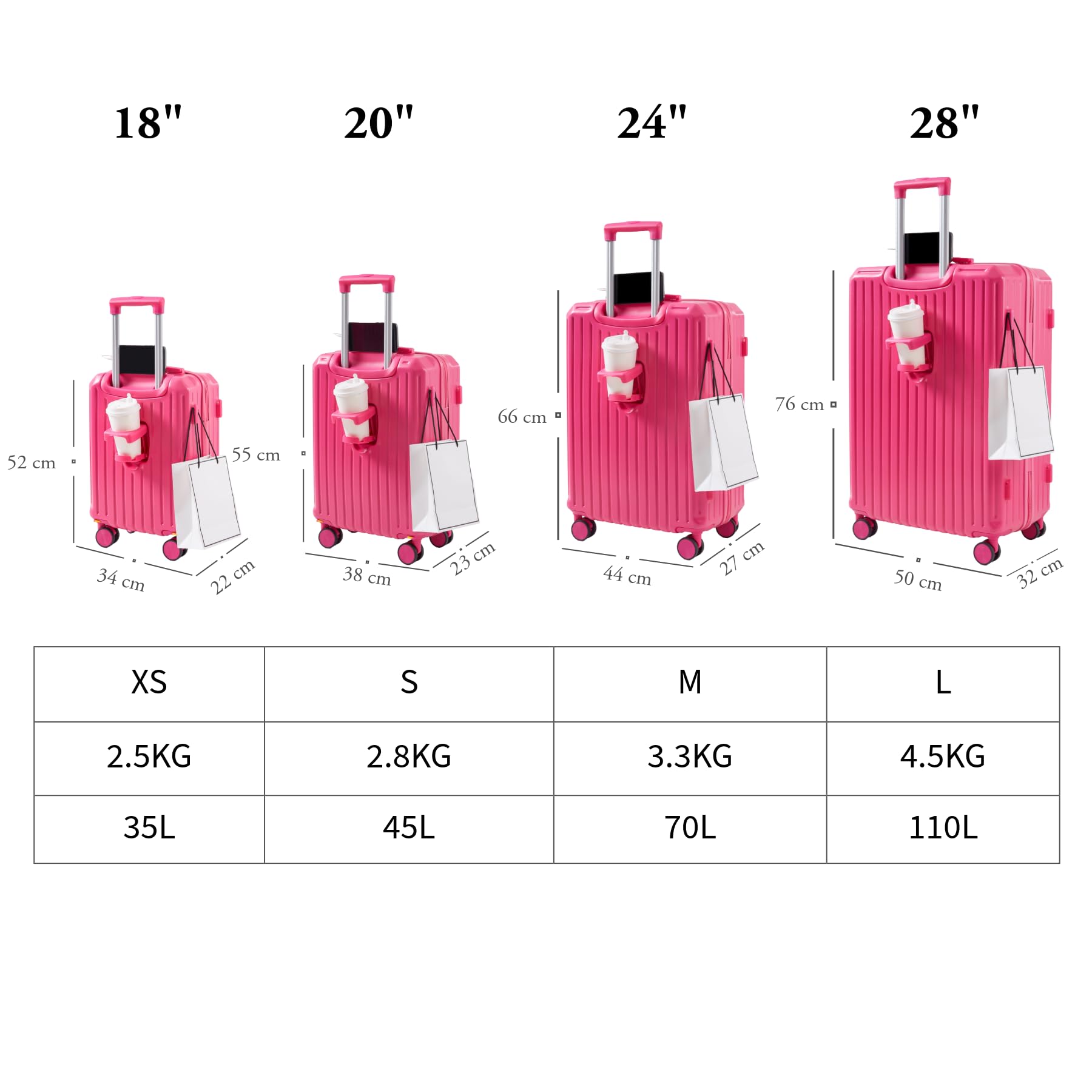 Maleta de Viaje Grande 76x50x32 cm Rígida ABS + PC con Cerradura TSA – Ideal para Facturación 23 kg, Ruedas Giratorias 360º Silenciosas — view 25