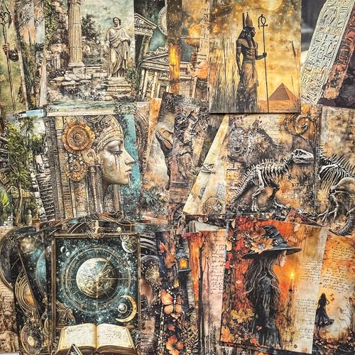 Papier scrapbooking vintage dinosaures et astronomie pour créer vos carnets junk journal