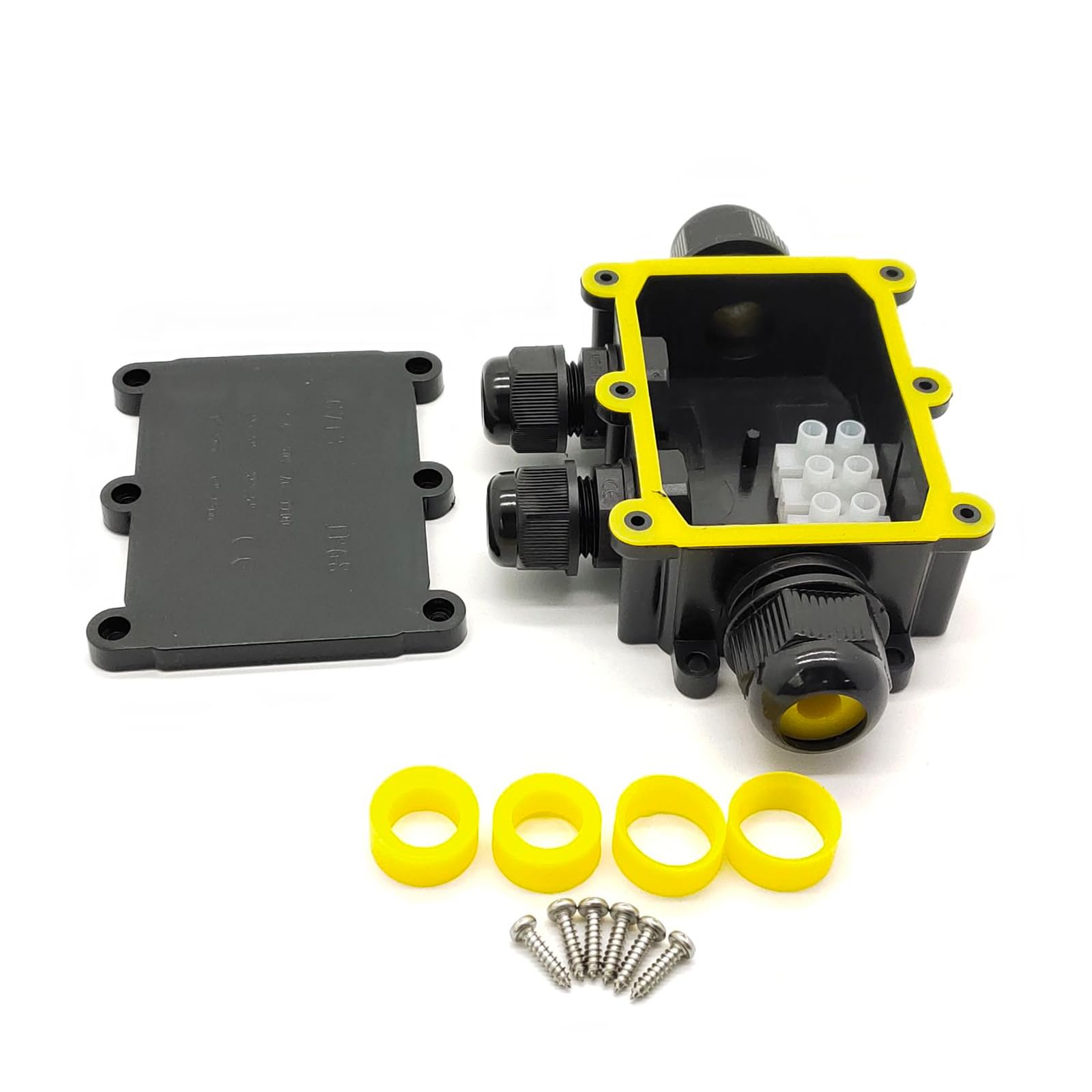GXMRHWY Waterproof Junction Box Four-Way IP68 G713 Plasti Black