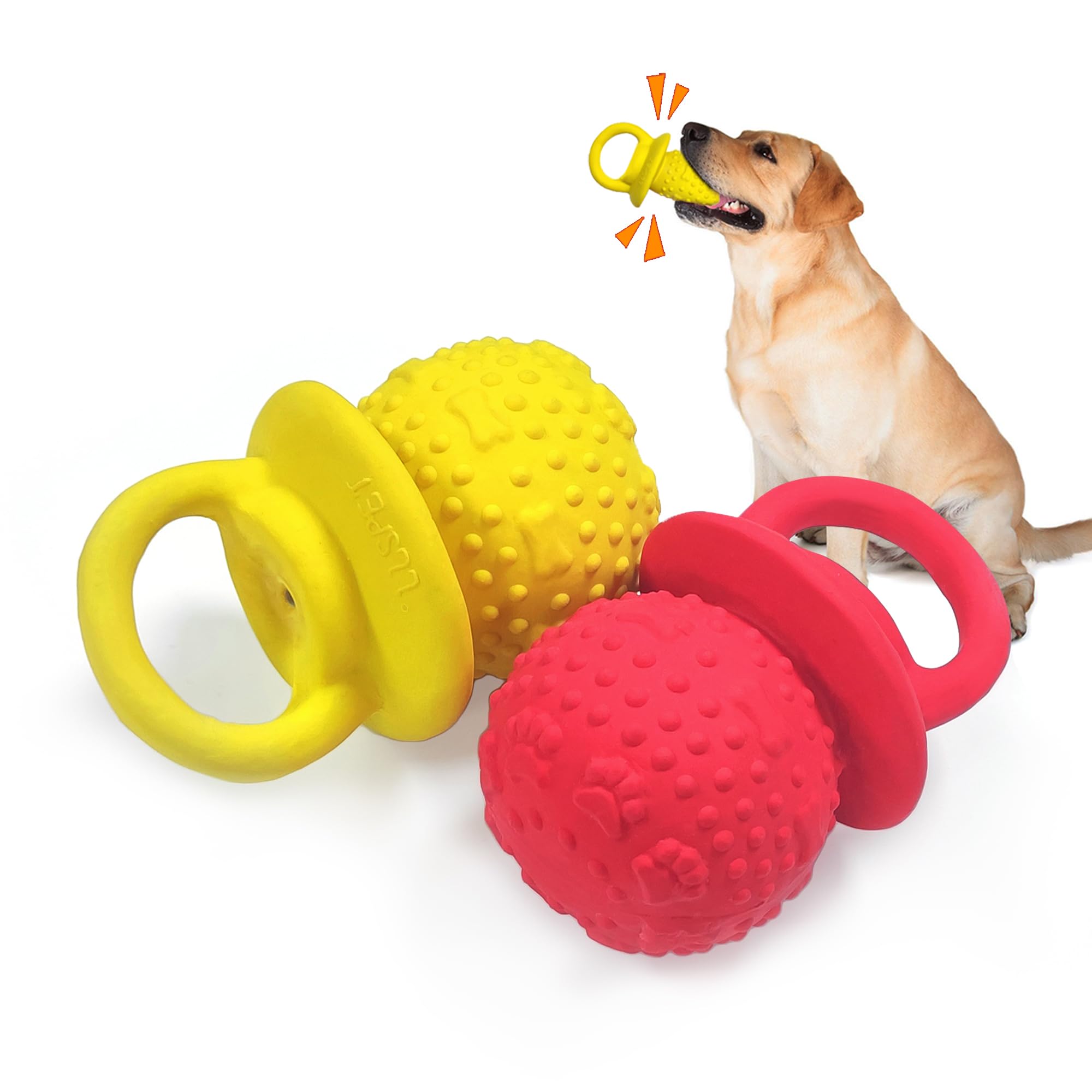 LLSPET Latex Chew Dog Toys, Novelty Squeaky Pacifier Dog Toys for Teething Puppies, Mild Chewing Small, Medium, Large Dogs, Pet Dogs Supplies Newborn