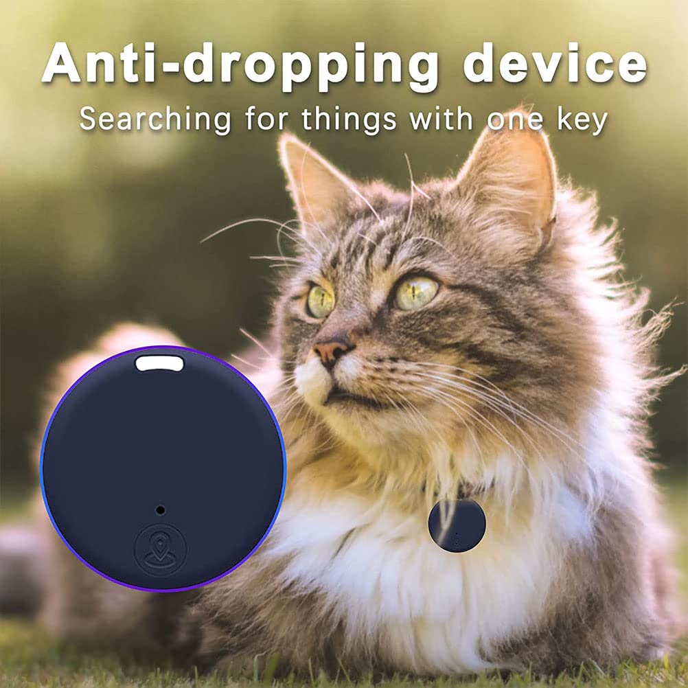 Localizzatore GPS portatile Bluetooth 5.0 con anello a strappo, dispositivo anti-perdita intelligente, dispositivo impermeabile, localizzatore di animali domestici per cani, gatti, portafogli,Blu