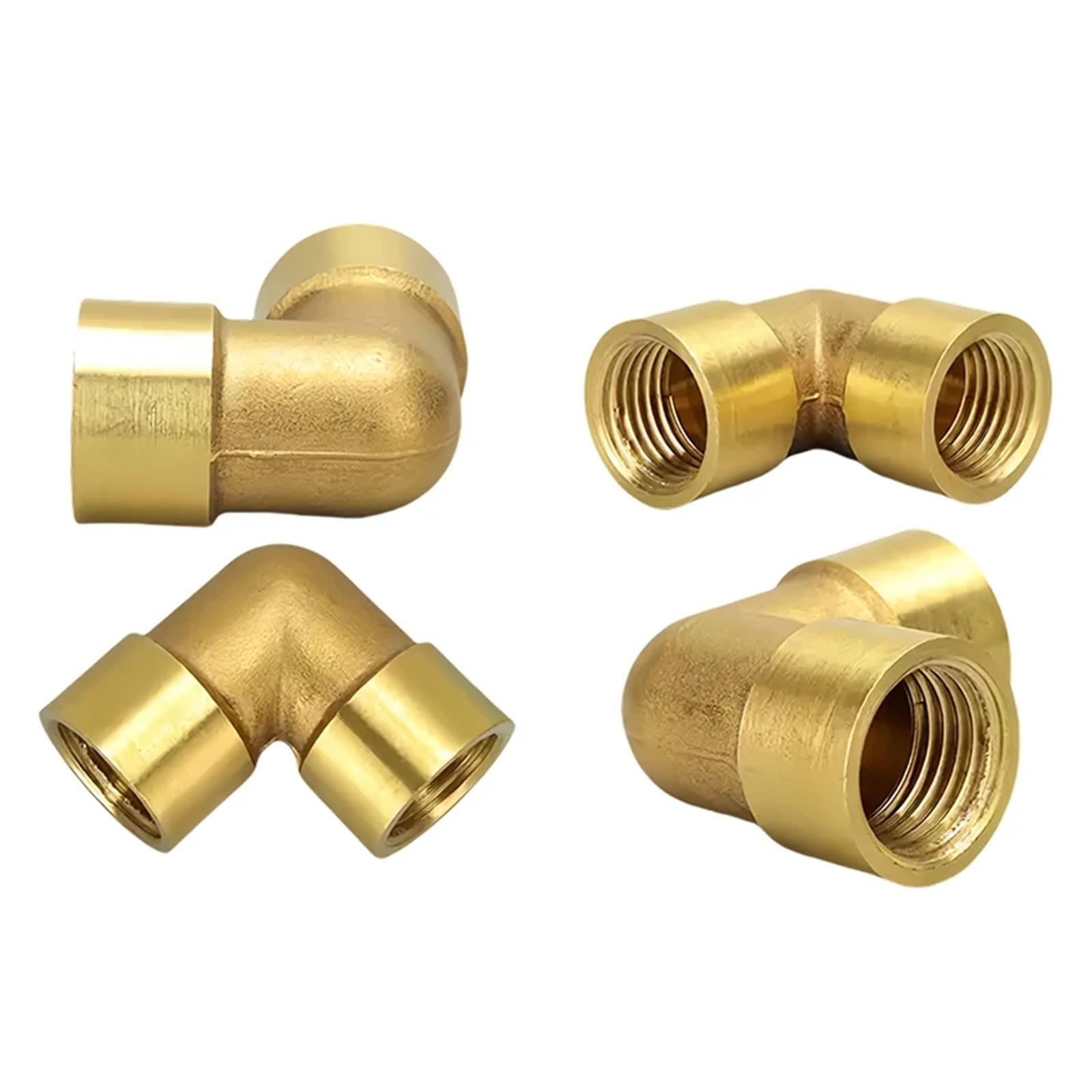 20 Piezas de Codo de latón con Rosca Hembra x Macho de 1/8", 1/4", 3/8" y 1/2", Conector de tubería Igual o Reducida, Adaptador de Cobre for Agua y Combustible.(1l8 Female to Female)