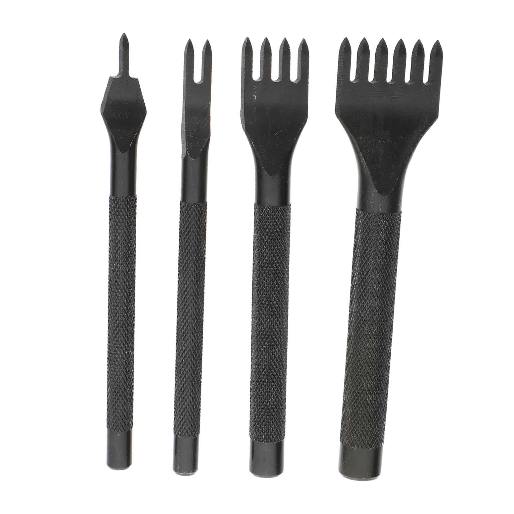 Cabilock 4pcs Leather Craft Supplies Hole Punch Leather Hole Puncher High-Carbon Steel Black
