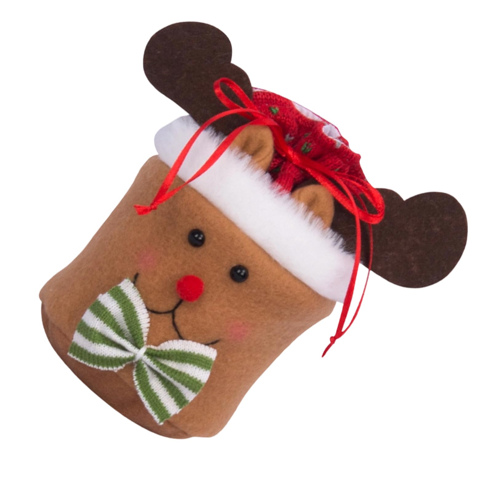APGLSXY Cloth Gift Sacks for Christmas Candy Party Supplies Decoration Drawstring Santa/Snowman/Deer Seasonal Organization Bag Festival Fabric Candy Pouches