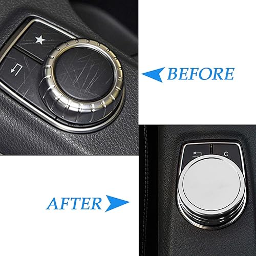 Vista 16 de Cubierta de botón de control multimedia para consola central para Mercedes Benz A B E GLC GLA GLK GLE ML GL (rojo)