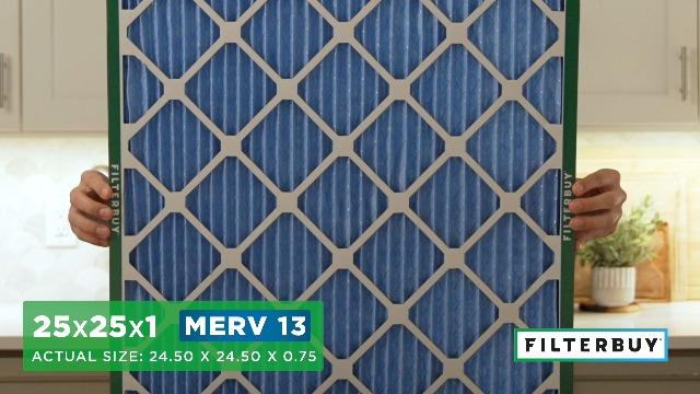 Image of Filterbuy 25x25x1 Air Filter MERV 13 Smoke & Allergy Defense (4-Pack)