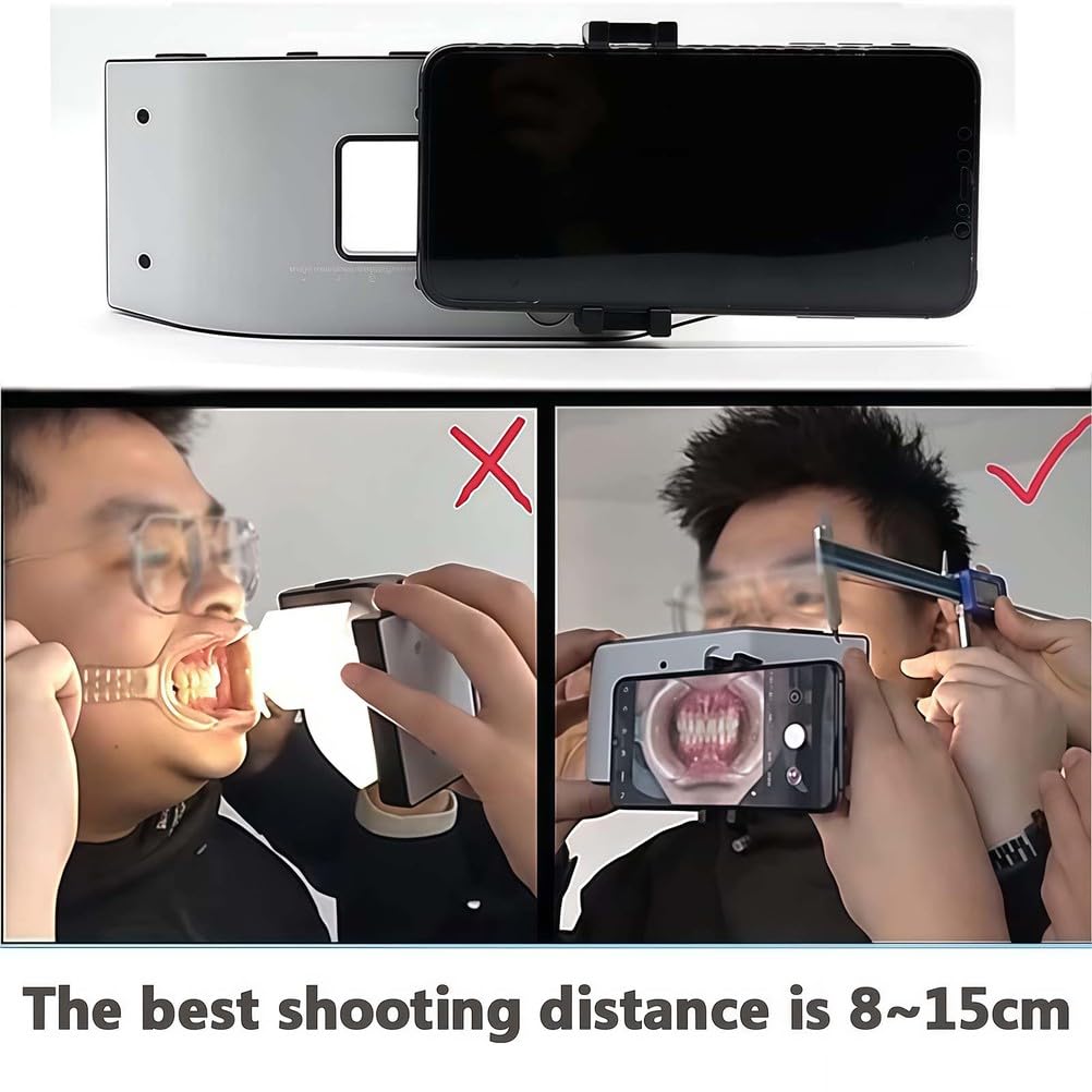 Luz de fotografía dental, luz LED de relleno oral con 20 cuentas de lámpara y diseño de iluminación envolvente 3D, soporte móvil para salón en casa y fotografía macro