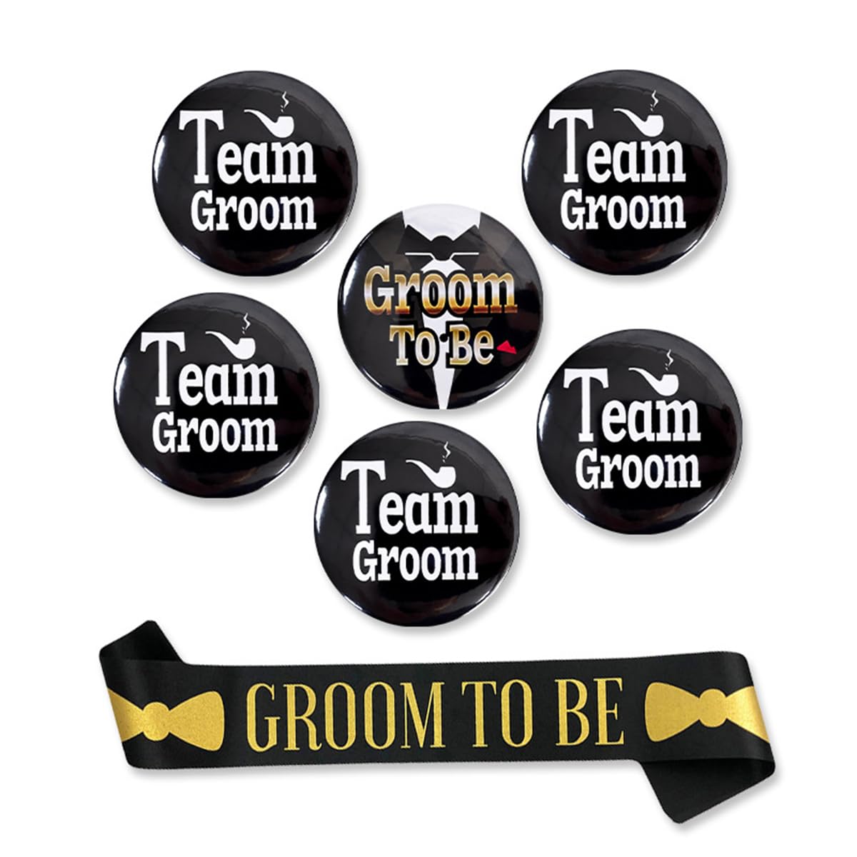 Ieron Set for Groom Sash Badge Includes Groom to Be Badge Team Groom Award Badge Brooch for Bachelor Party Engagement Celebration Wedding Supplies