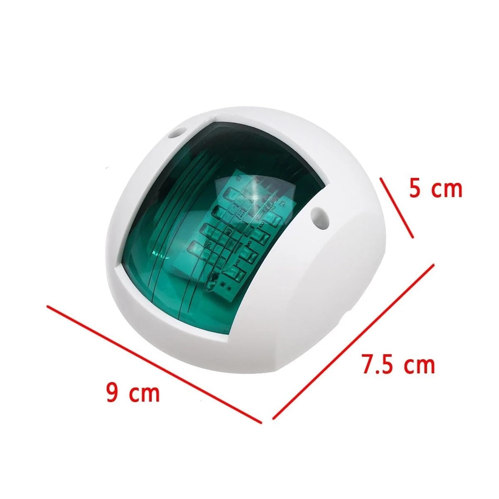 Światła nawigacyjne statków, Zestaw 2 świateł nawigacyjnych LED 12V-24V do łodzi Czerwone Zielone Port Prawa burta Czarne Białe(White-a Pair)