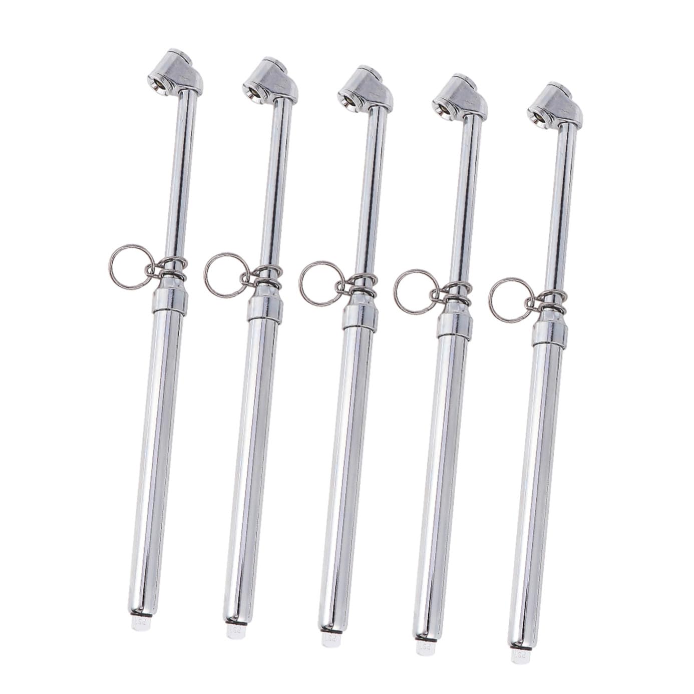 5 Stück Teiliges Reifen druckmessgerät aus Metall Präziser Mechanischer Luftdruckprüfer mit Single chuck Tragbar und Langlebig Geeignet für Auto Motorrad Suv Lkw und