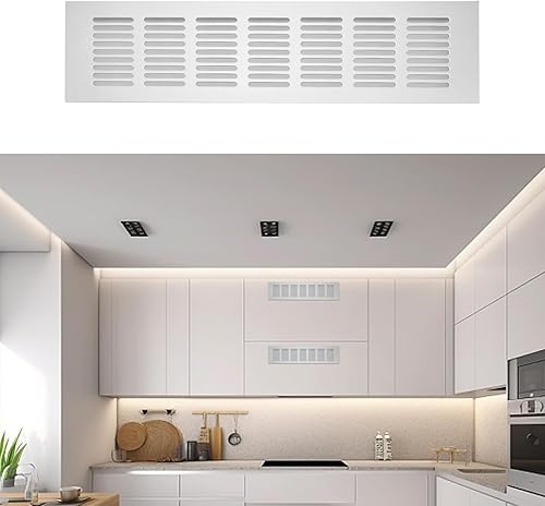Miniatura 6 de Geesatis Cubierta de rejilla de ventilación de ventilación Soffit 11.811 x 3.150 in  11.8 x 3.1 pulgadas para gabinete, armario de zapatos,