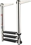 3 Échelle 316 Échelle télescopage en acier inoxydable avec fils antidérapants 900 Capacité de livre pour yacht maritime/piscine
