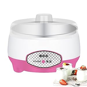 Yogurtera con Control de Temperatura - Elaborador Automático de Yogur con Recipiente Interior Acero Inoxidable,Multifuncional 1.2L para Leche Arroz y Vino