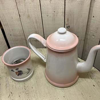 Amazon | 野田ホーロー 花柄アンティーク 2段 コーヒーポット