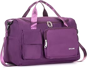 Skylark Womens Mens Sports Gym Bag Duffle Bag with Shoes Compartment, Weekend Travel Bag Overnight Bag, Water Resistant Holdall Hospital Bag for Swimming