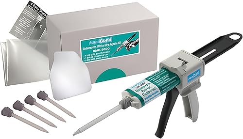 AQUABOND Kit de reparación de epoxi para piscinas y spas subacuáticos, DMK-5000, 1.7fl oz, color blanco