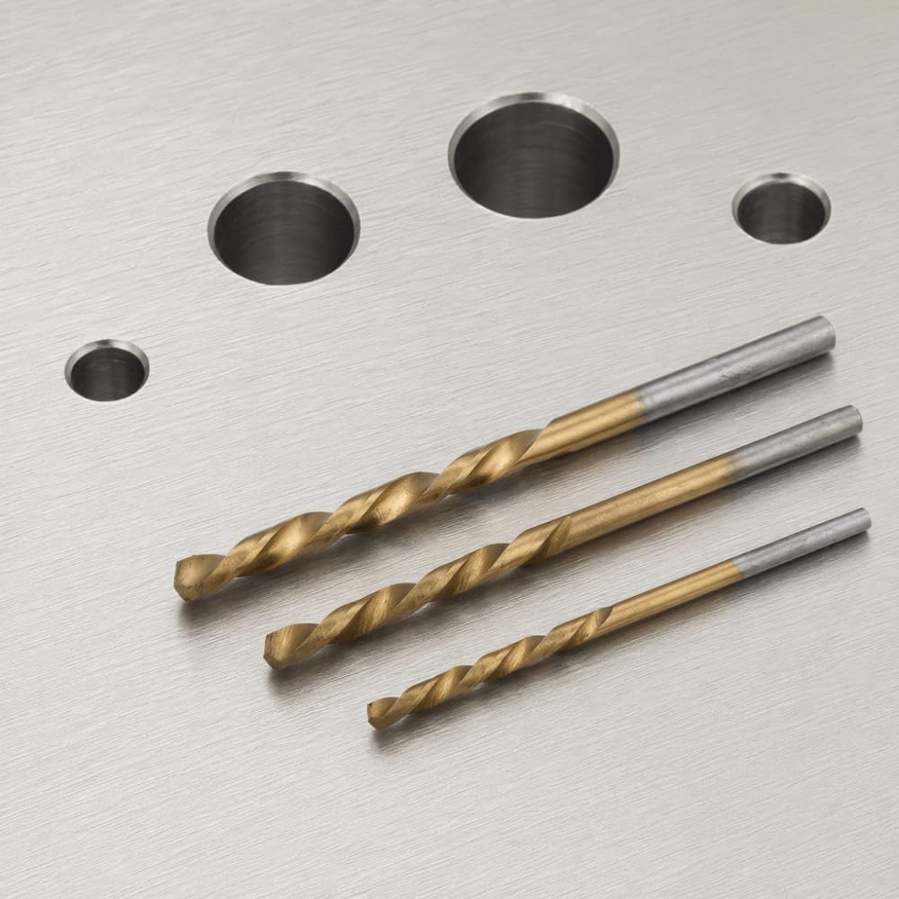 HSS Titanium Coated Twist Drill Bit Set, 1/1.5/2/2.5/3mm 135-Degree Bits for Wood, Metal, Plastic, Aluminum Alloy, DIY Projects, Home Repairs
