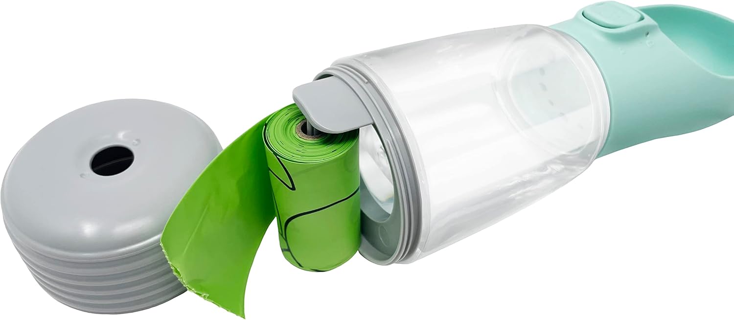 Portable Dog Water Bottle with Poop Bag Dispenser, Leak Proof and BPA Free Plastic – Logic Shoppy