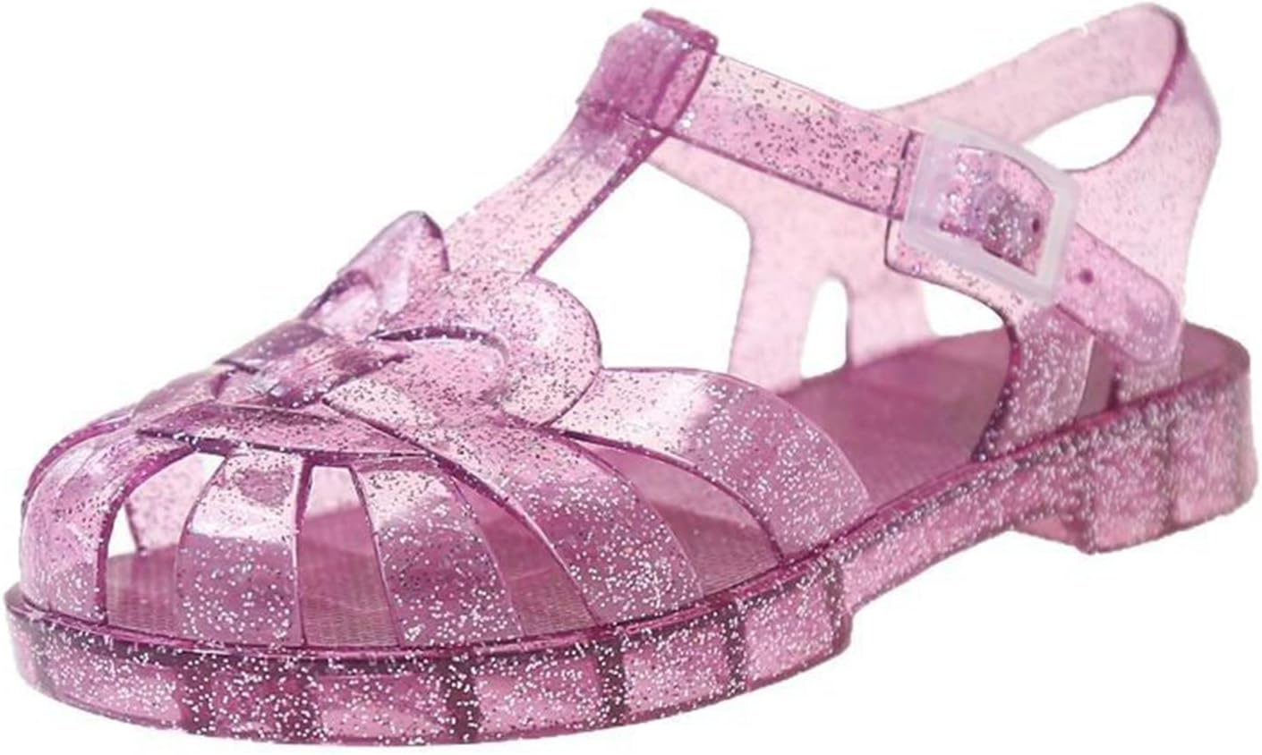 Kids sandals, Toddler Jelly Sandals for Girls Jellies Shoes T-Strap Soft Clear Black Slippers Size 8 Retro Slides Summer Beach Glitter Slingback