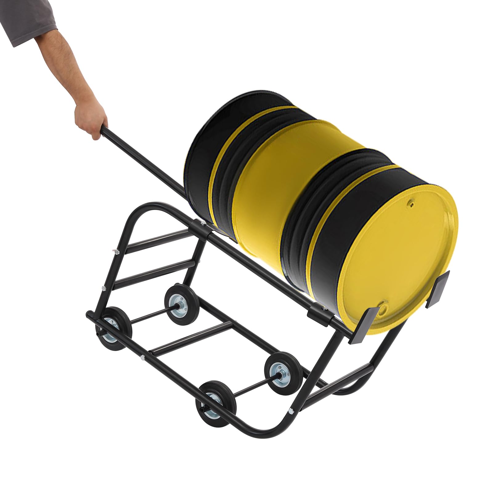 Carrello a tamburo, portata 272,15 kg, in acciaio, per barili da 208,2 l, per officine, fabbriche, garage, 110 x 43,5 x 52,7 cm