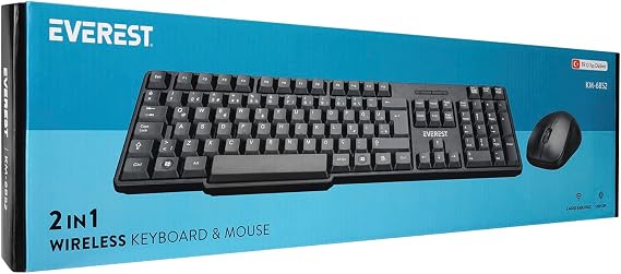 Everest KM-6852 Black Usb Wireless Combo Q Standard Keyboard + Mouse Set