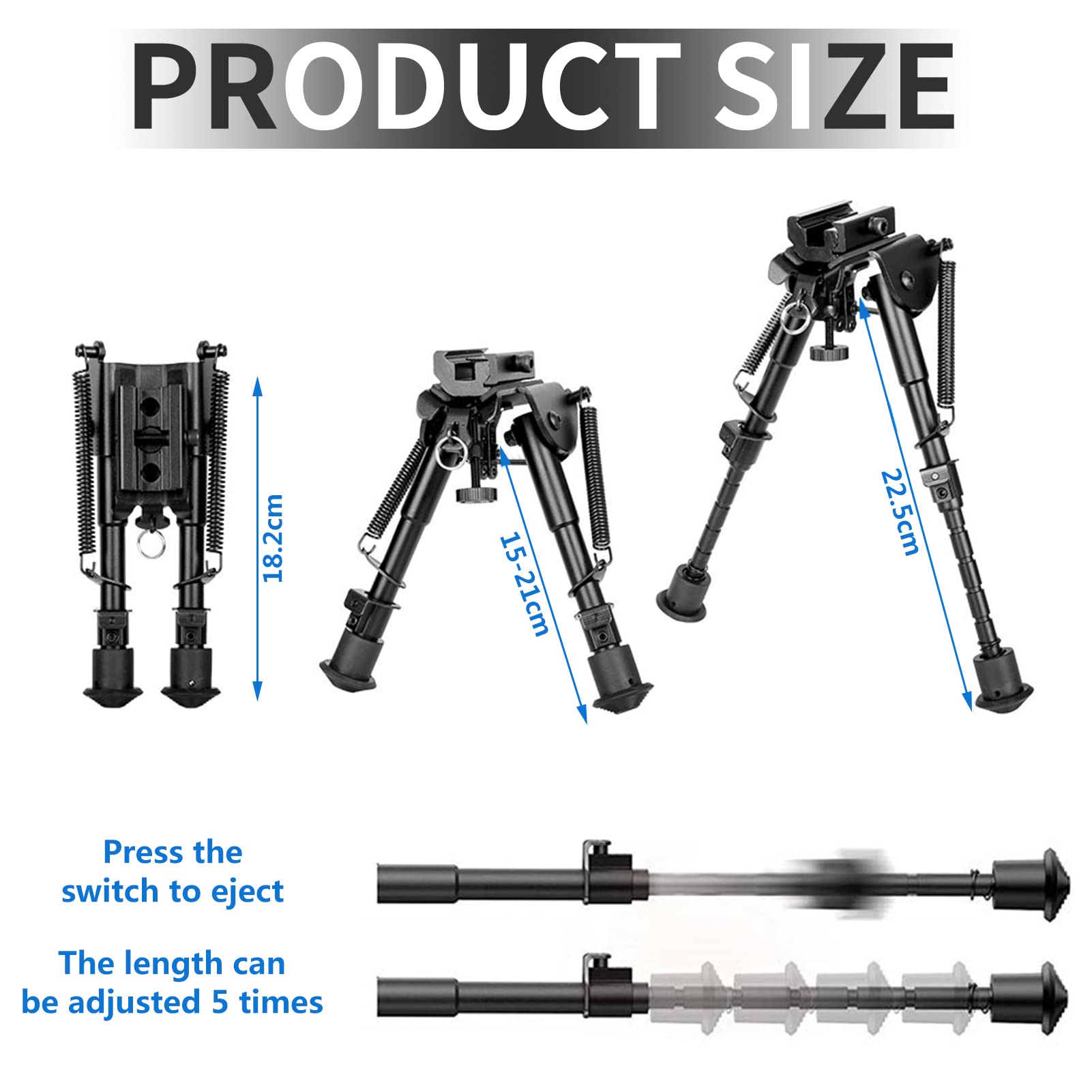 ガン三脚、ソフトガン 折りたたみ ライフル バイポッド サポート