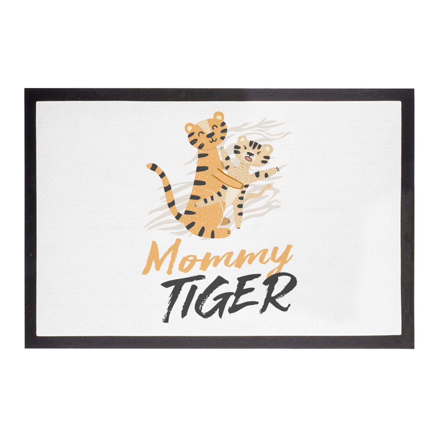 Paillasson Blanc imprimé dessin tigre mignon et tapis entrée maison original 60x40cm