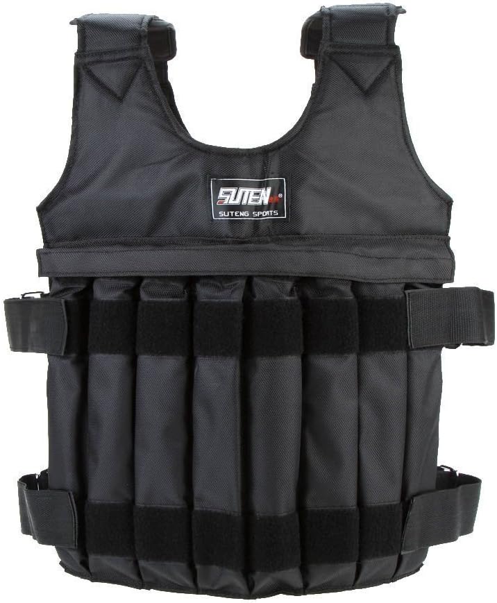 LEVGLAKE Weighted Vest, 20KG/44LB Adjustable Strength Training Vest Running Exercise Boxing Fitness Weightloading Sand Clothing (Weights NOT Included)