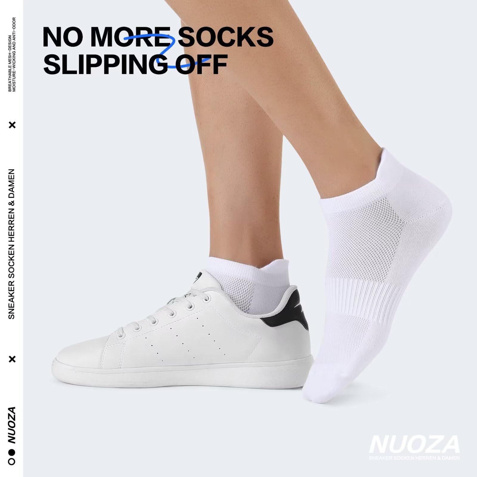 NUOZA 10 Paia Calzini Corti Uomo Donna Traspirante Cotone Running Sportivi Estivi Ciclismo Trekking Calze Tennis Invisibili Fantasmini