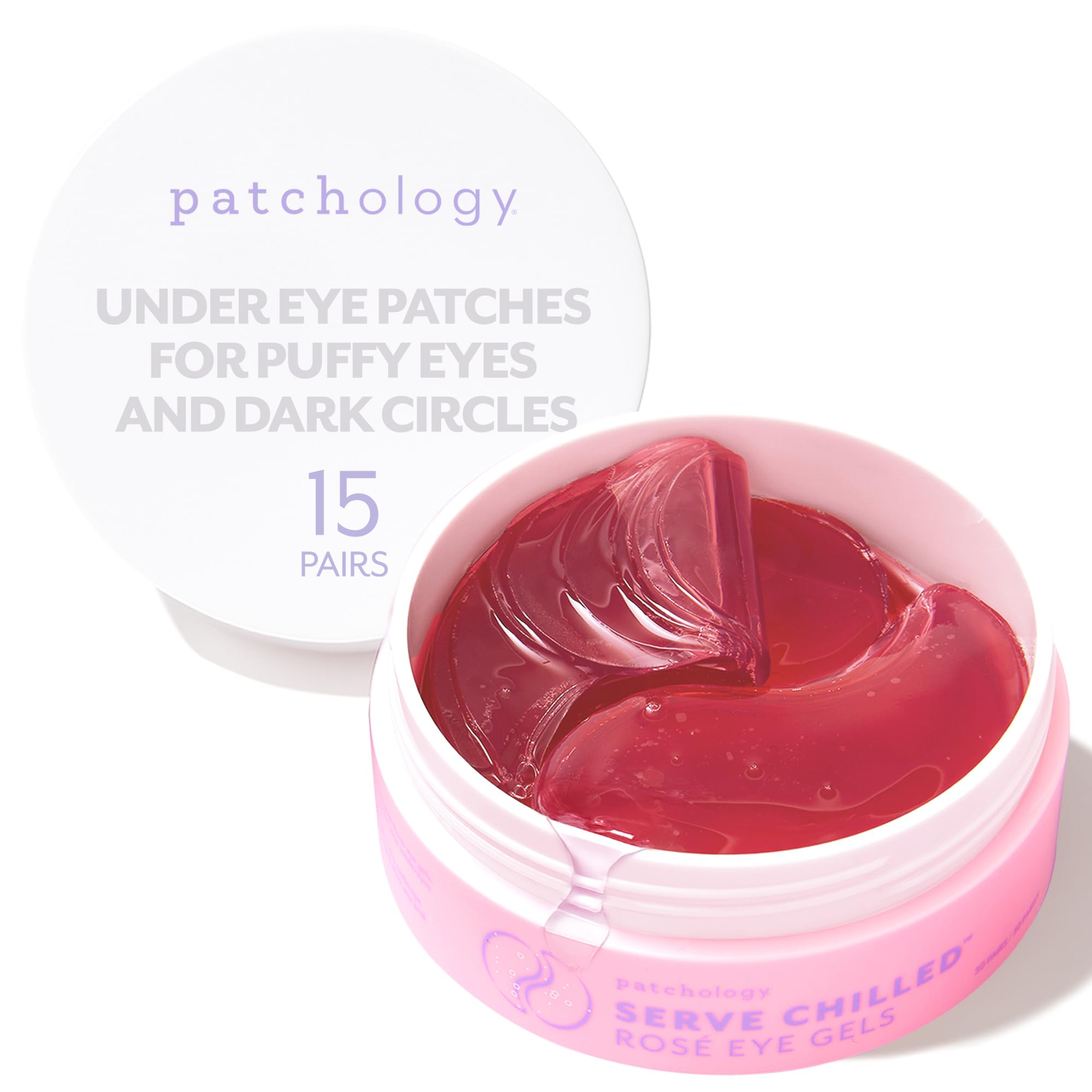 Patchology Serve Chilled Rosé Eye Gels - Eye Patches for Puffy eyes & Dark Ci...