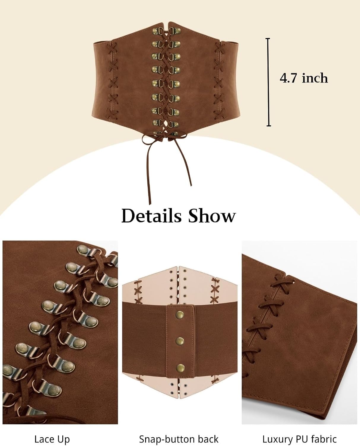 Scarlet Darkness Women Wide Belt Elastic Waist Belt Lace-up Corset Belts for Dress - Image 4
