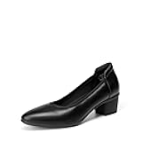 Women's Low Chunky Block Heel Dress Shoes Closed Round Toe Comfortable Heels Work Wedding Office Pumps Shoes