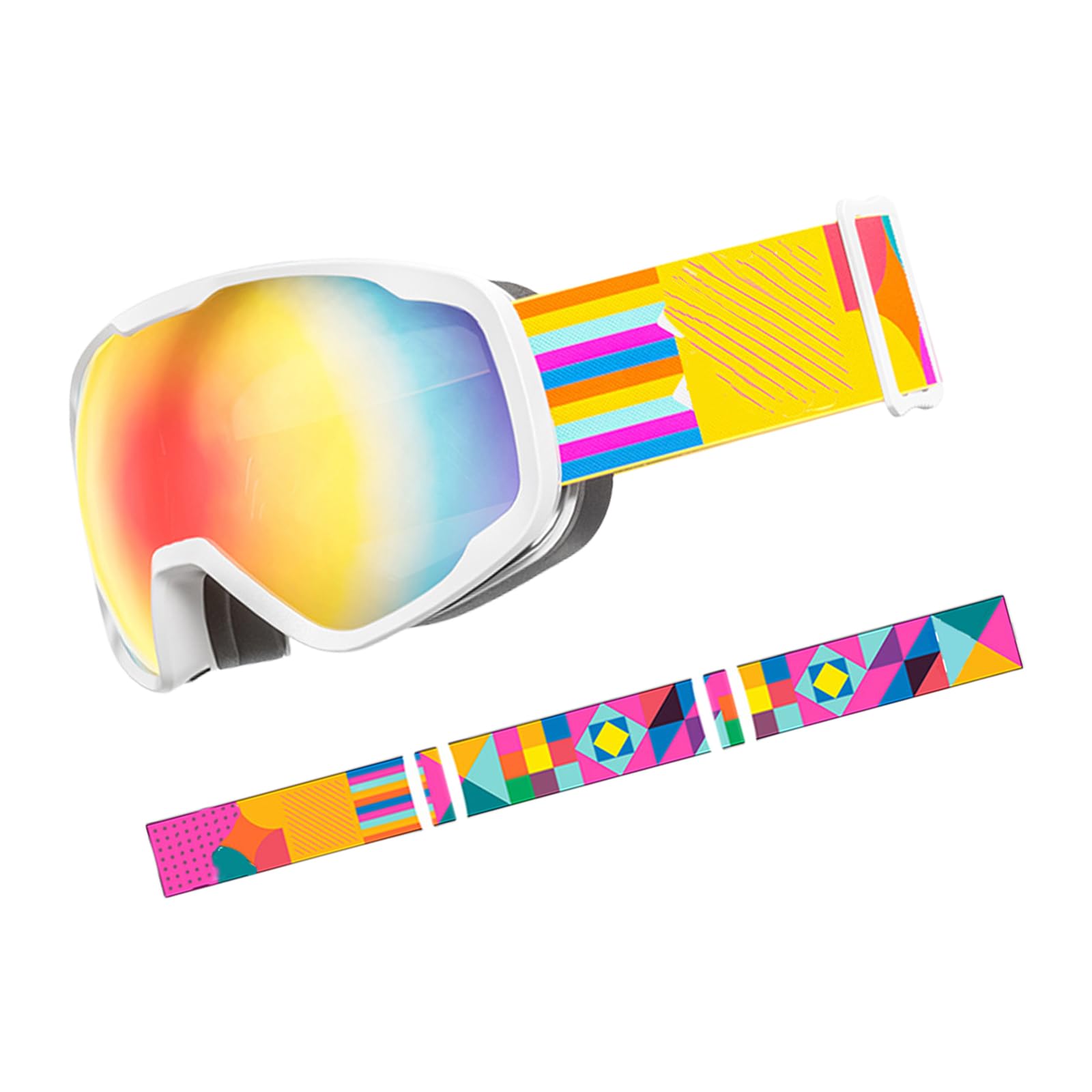 Lunettes de ski à double couche avec sangle réglable pour garçons et filles de 3 à 15 ans pour le ski, le snowboard, les sports de plein air, garçons et filles