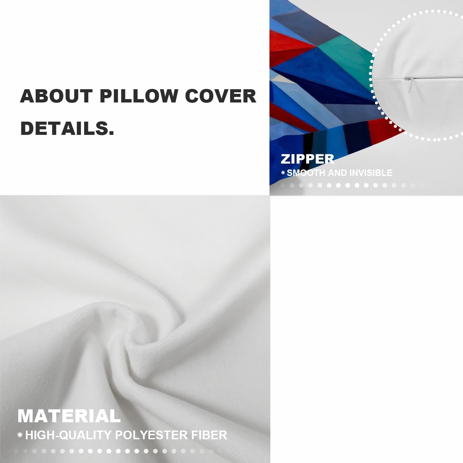 Shrahala Dark Blue Abstract Abstract Work Decorative Throw Pillow Cover, Art Square Pillowcase Blended Double-Sided No Inserts for Bedroom Living Room Set of 2 (20 x 20 in)