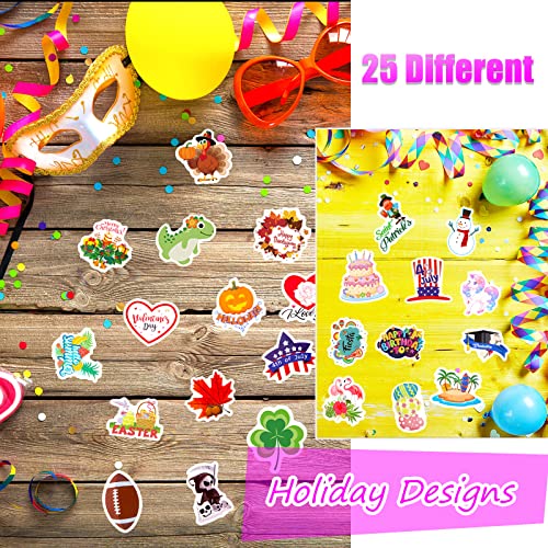 50 Pieces Holiday Stickers For Kids Seasonal Stickers For Teachers Assortment Party Favor For A Whole Year Christmas Easter Halloween Independence Day Valentine's Day Spring Summer Fall Winter #TOP3