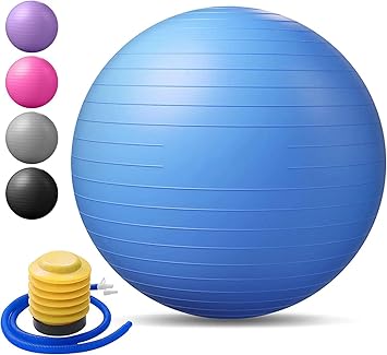 Pinopa Exercise Ball, 75 cm Swiss Ball, Extra Thick for Balance and Fitness, 270 kg Capacity with Quick Pump, Multicolour.(Pack of 1)