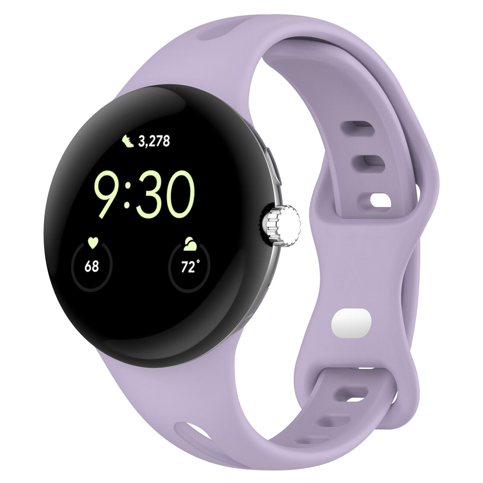 Panda Bobo Strap Compatible for Google Pixel Watch 2 / Google Pixel Watch Strap, Soft Silicone Adjustable Sport Replacement Wrist Bands for Women Men (Light Purple) — image 1