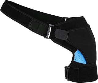 CTAKPOWE Shoulder Brace Support, Rotator Cuff Compression Support, Adjustable Shoulder Support Brace Strap Joint Sport Gym Compression Bandage Wrap for Fitness or Training Exercise(Blue)