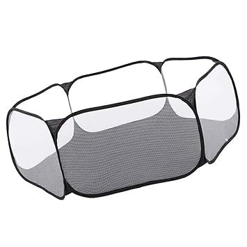 Pet Cage Tent, Non?Woven Fabric Portable Pet Folding Fence Small Breathable Comfortable Foldable for Rest for Pet for Playing for Puppy Cat Rabbit(Black)