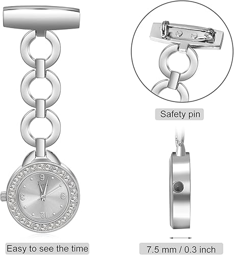 Miniatura 4 de Relojes de enfermera para enfermeras, médicos, relojes de enfermería personalizados, con nombre grabado, pin de solapa en el reloj de enfermería,