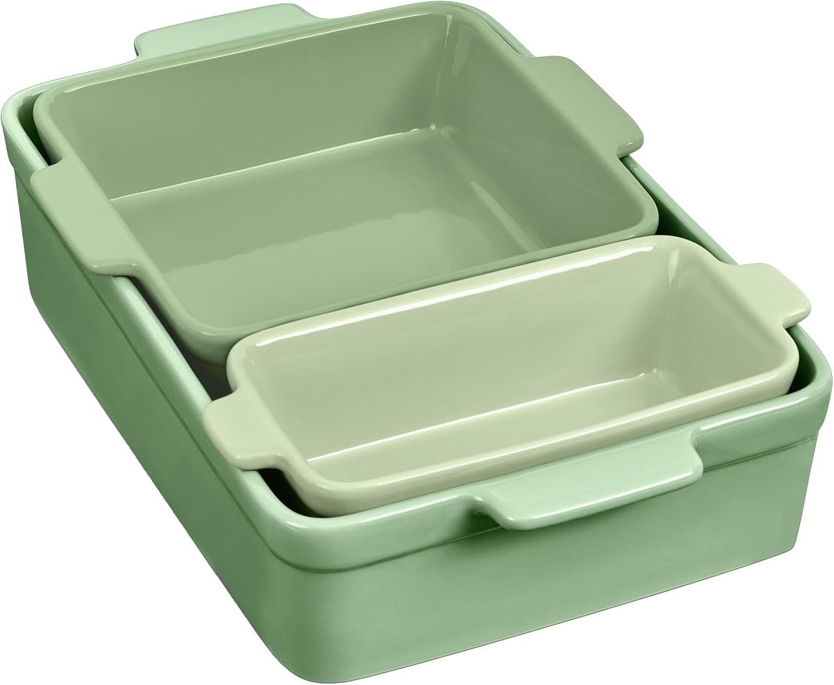 Best Choice Products 3-Piece Ceramic Bakeware Set