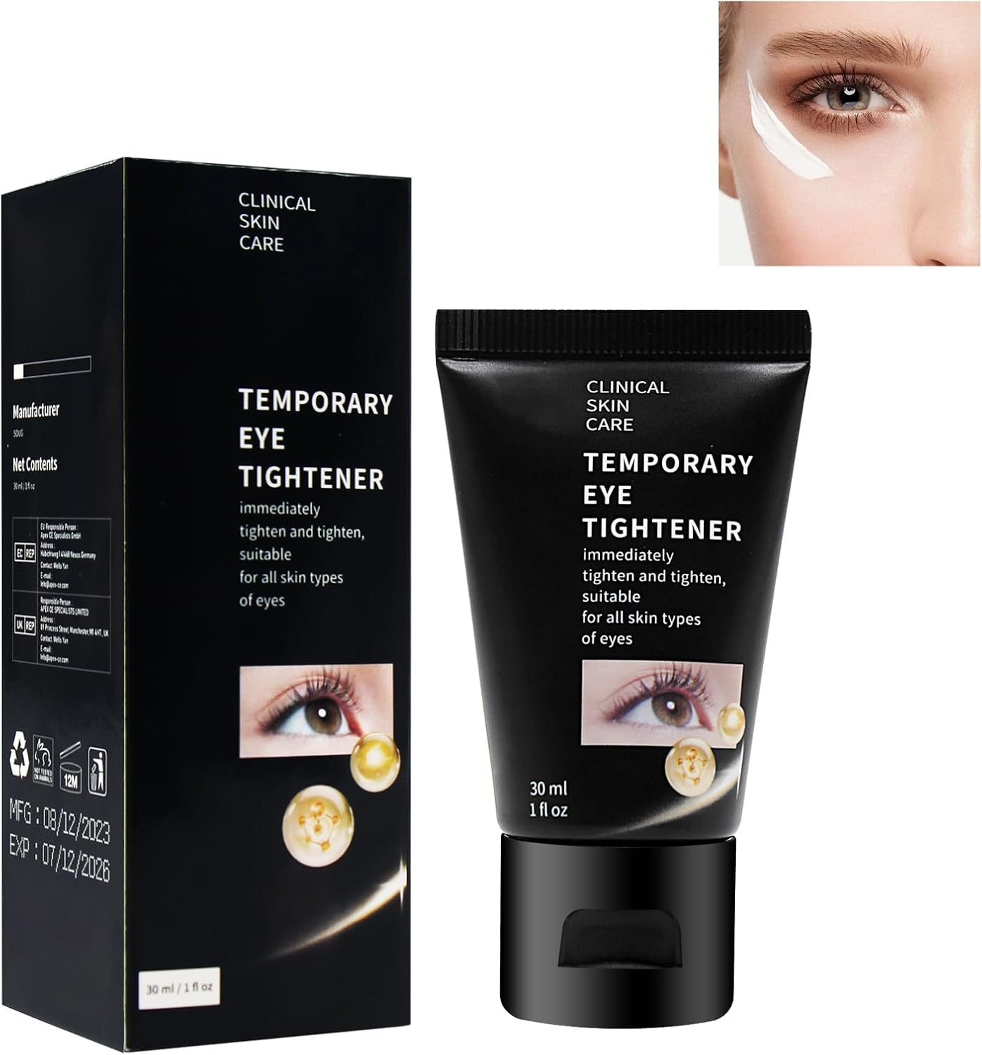 Instant Firmx Oogversteviger, Instant Firm Eye Cream, Instant Firm Eye Tightener Eye Bag Cream, Oogcrème voor donkere kringen en vermindert de puffiness (1 stuk)