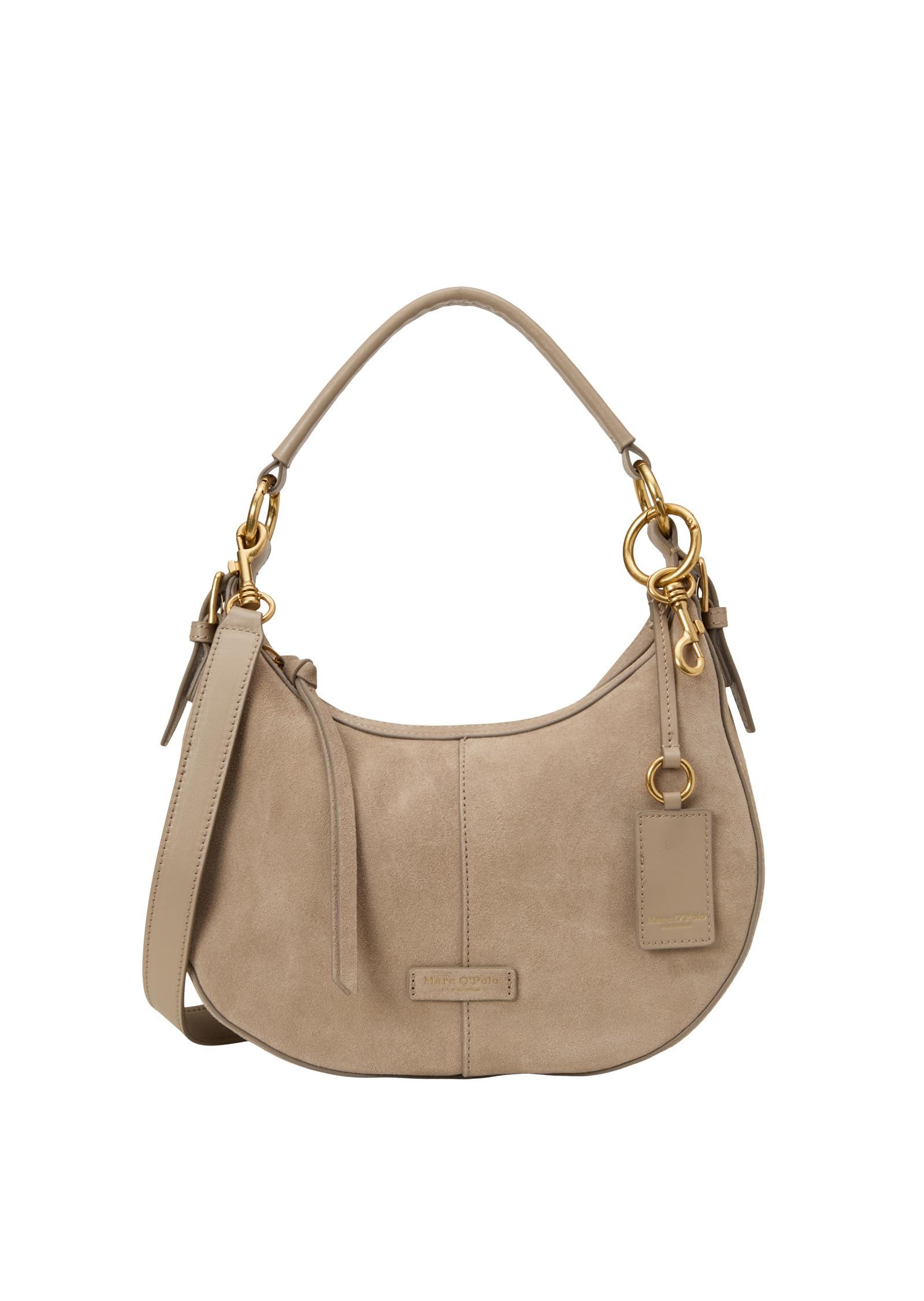 Marc O'Polo Pelle borsa a tracolla Pernille Hobo Bag Earthy Taupe grigio talpa
