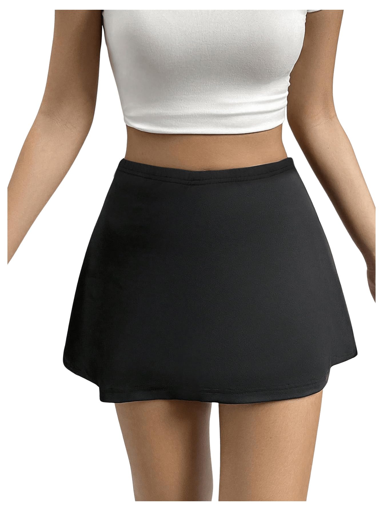 MakeMeChic Women's Mini Skirt with Shorts Aline Micro Skort Y2K Short Skirt