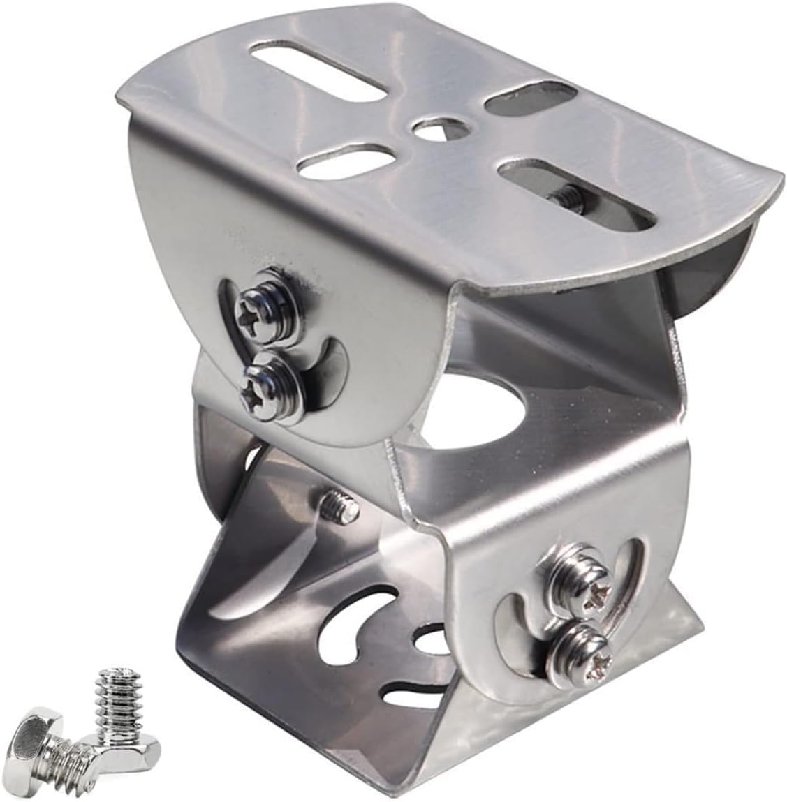 CTXSumTec Universal Stainless Steel 3D Security Camera Wall Pole Joint Mount Adaptor, 3-Axis Universal CCTV Camera Mount Bracket Adjustable Extension Adapter for CCTV Surveillance Camera
