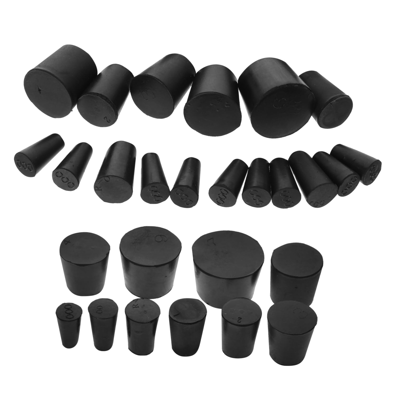 PRETYZOOM 5 Series Tapón De Goma De Enchufe De Laboratorio Tapones De Tapón Piezas De Repuesto De Laboratorios Tapón Cónico Tapón De Goma De Laboratorio Enchufar Caucho Negro 27 Piezas X 5
