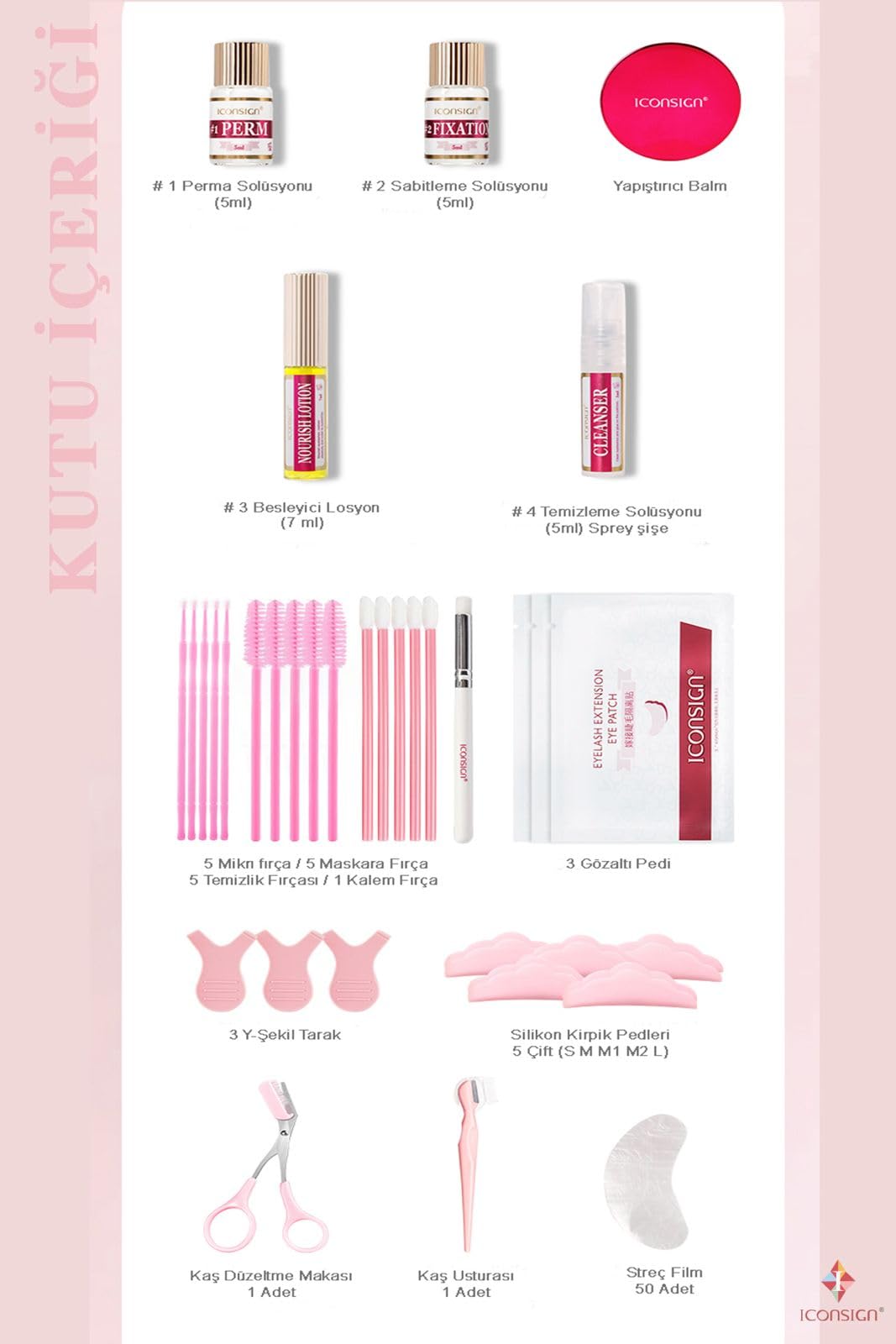 Venzen Iconsign 2in1 Yeni Lash Lift,kirpik Lifting,perma Ve Kaş Laminasyon Seti(BÜYÜK SET)(YENİ BALM YAPIŞTIRICILI)