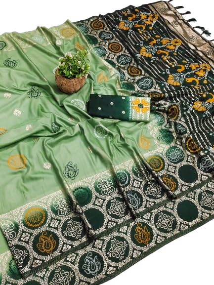 Jacquard Bandhani Soft Silk Saree Pure-picture-45