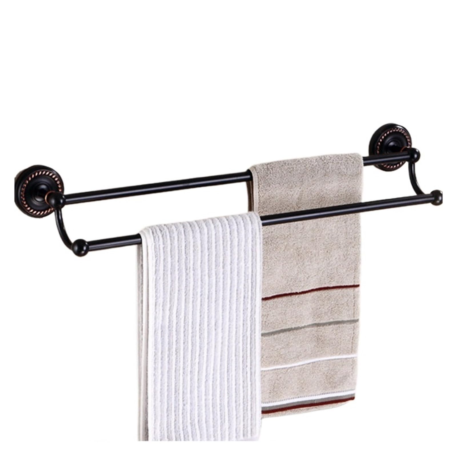 Antique Brass Bathroom Towel Holder,Double Bar, Rack Solid 30/40/45/50/60cm Easy Maintenance(L is 50cm)